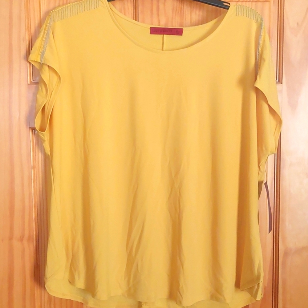 Metal Shoulder Fringe Top
